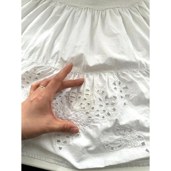 Ralph Lauren Black Label Women's Eyelit Mini Skirt Cotton White Size Large - Picture 8 of 9